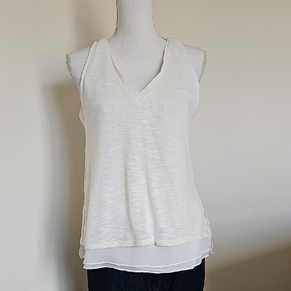 WHBM Women's White Sleeveless Top